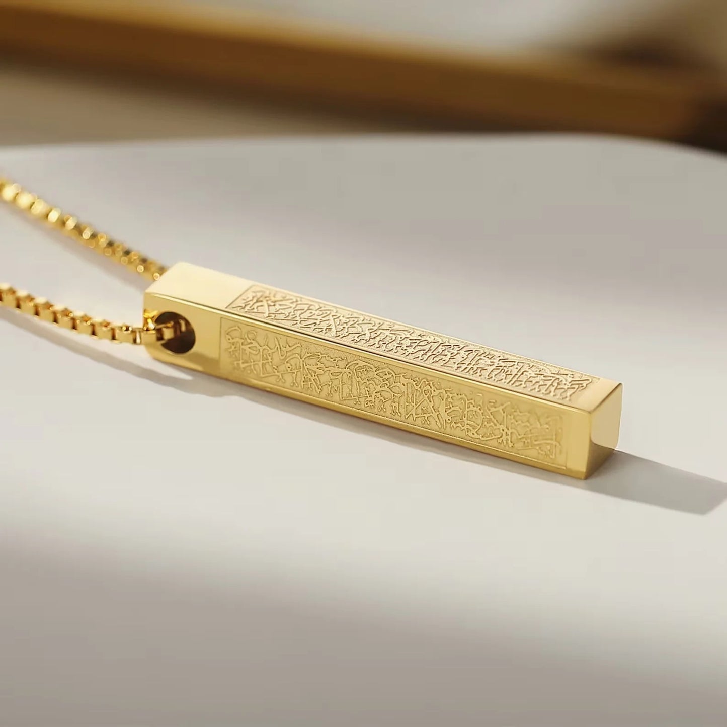 Ayatul kursi Bar 3D Necklace